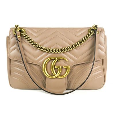 Marmont Nude Medium Flap Shoulder Bag Gg Gold from Gucci