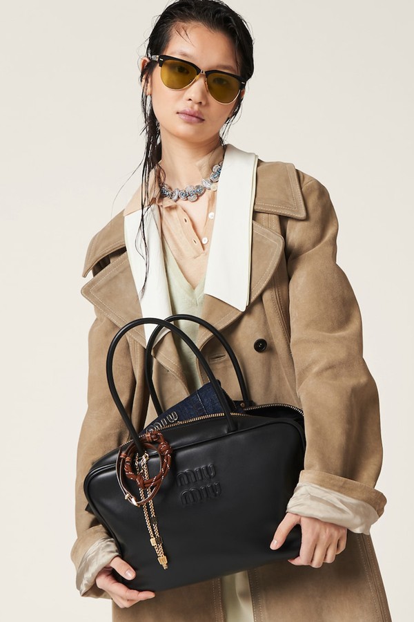 Leather Beau Bag from Miu Miu