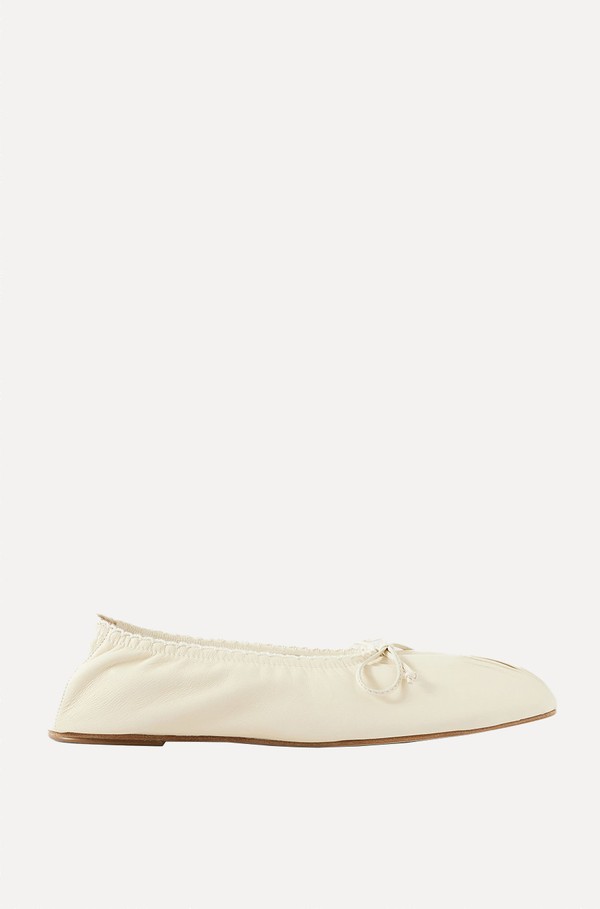 Bow-Detailed Leather Ballet Flats from Magda Butrym