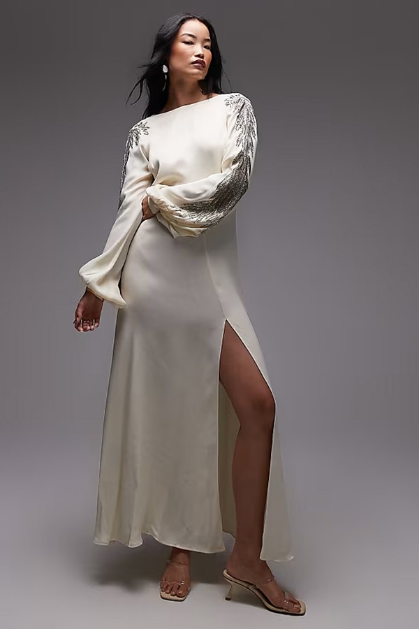 Blouson Mid Dress With Wing Embellished Back from ASOS ARCHIVE