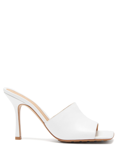 Stretch Square-Toe Leather Mules from Bottega Veneta