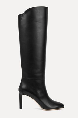 Karter 85 Black Leather Knee High Boots from Jimmy Choo
