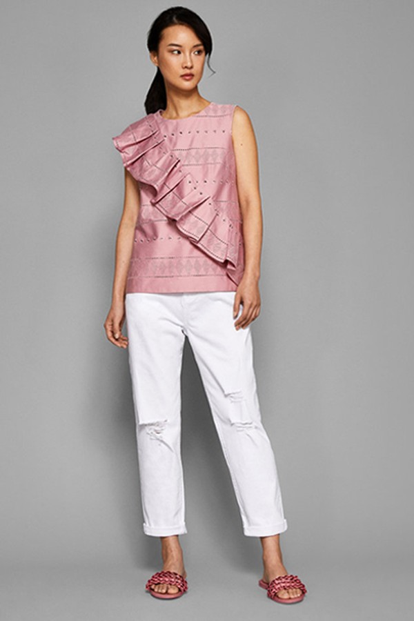 Arriana Bleached Slim Boyfriend Jeans