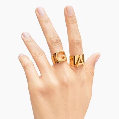 Alphabet Ring In Brass from Chloé