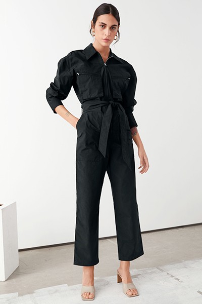 Cotton Blend Utility Jumpsuit