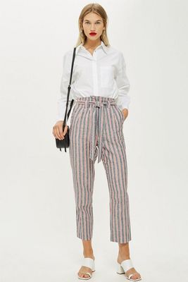 Striped Belted Ped Trousers