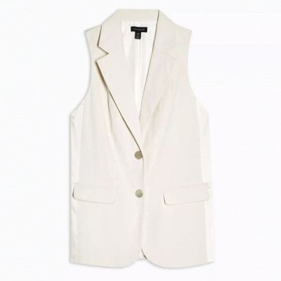 Ivory Sleeveless Blazer