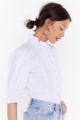 Button Ups & Downs Pearl High Neck Blouse