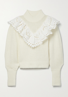 Santos Ruffled Cotton-Trimmed Wool-Blend Sweater from Sea