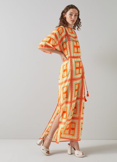 Isabella Geometric Print Column Dress