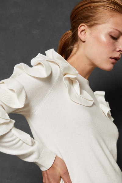 Frill Sleeve And Shoulder Jumper