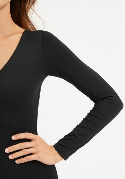 The Long Sleeve V-Neck Bodysuit from Everlane