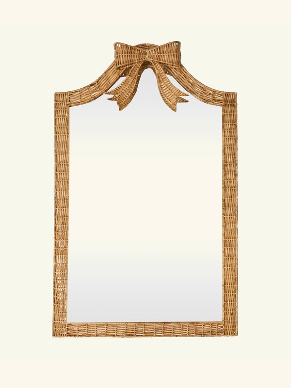 Celine Bow Rattan Mirror 