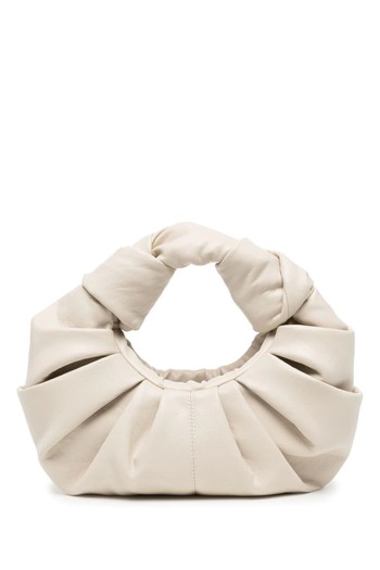 Ruched-Detail Faux-Leather Clutch Bag from Gia Studios