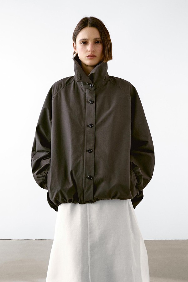 Cotton Blend Parka With Puff Detail