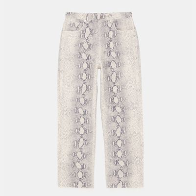 Jeans ZW Premium Cropped Snake Print from Zara