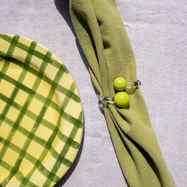 Set Of 4 Green Napkin Rings