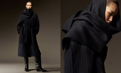 Oversized Pinstriped Wool Scarf, £250 | COS