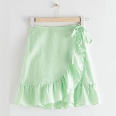 Ruffled Linen Wrap Mini Skirt from & Other Stories