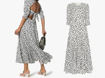 Agyness Polka Dot Print Tiered Dress from Rixo