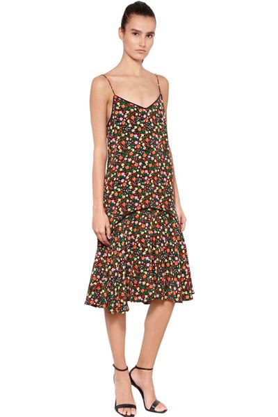 Floral Print Washed Silk Slip Dress from Ganni