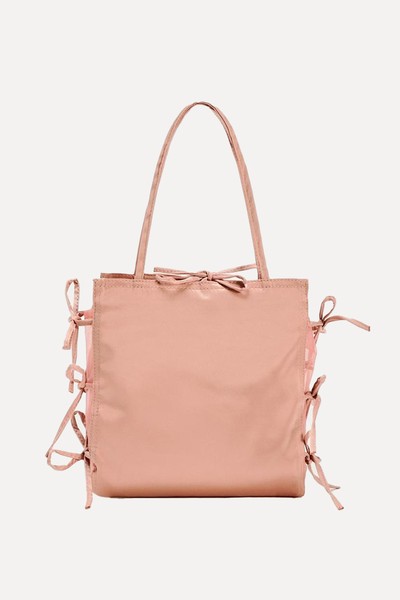 Satin Shopper Bag With Bows from Zara 