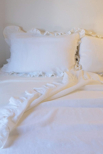 The Ruffled Casita Linen Pillowslips Set from Arkitaip