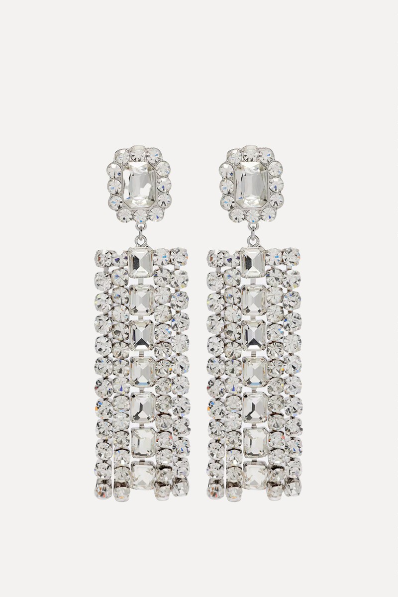 Crystal-Embellished Drop Earrings from Self-Portrait 