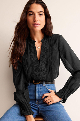 Lace Trim Frill Top