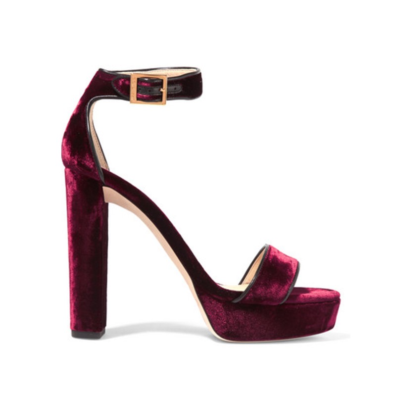 Holly 120 Heel In Burgundy Velvet from Jimmy Choo