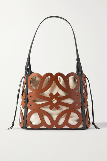 Anagram Cut-Out Leather And Canvas Tote from Loewe