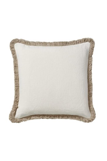 Stonewashed Linen Cushion Cover With Fringing from OKA