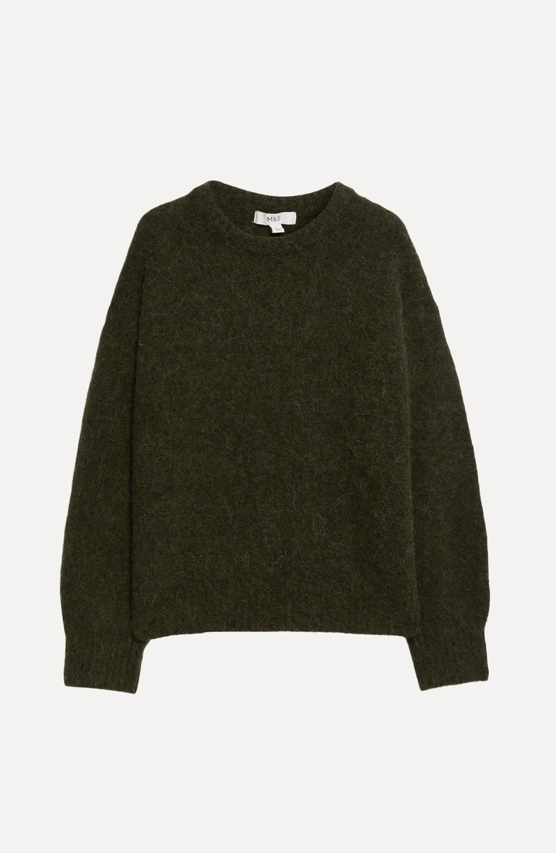 Alpaca Blend Textured Relaxed Jumper