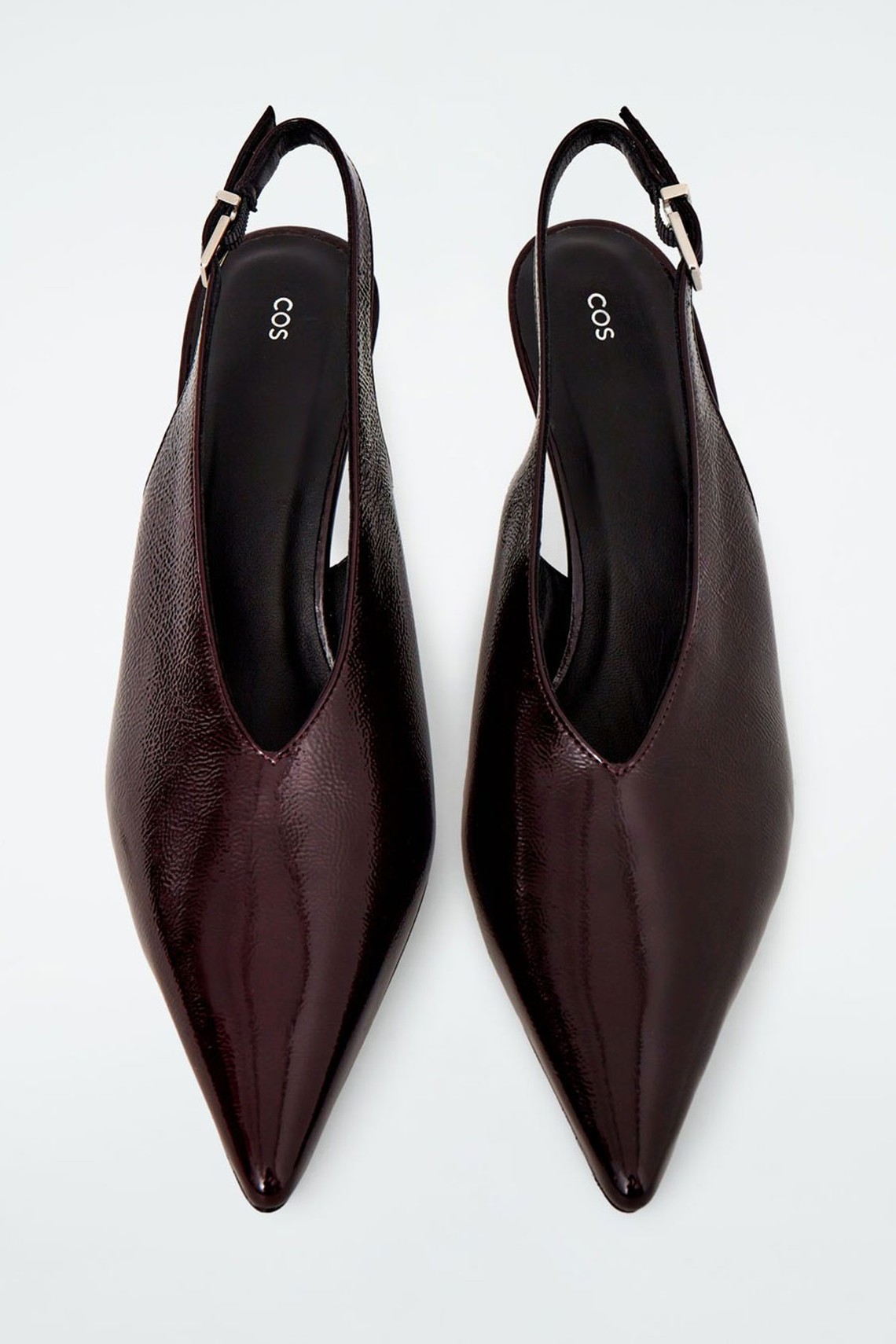 Pointed Patent-Leather Slingback Pumps from COS