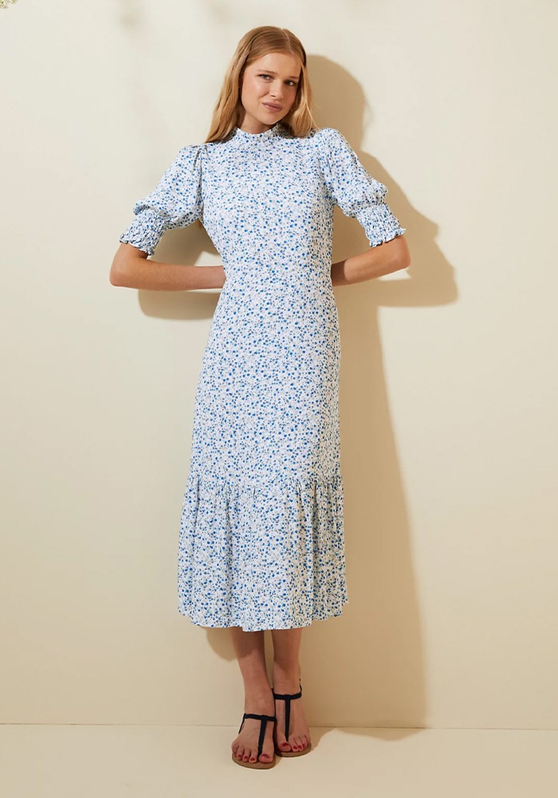 Ditsy Floral Puff Sleeve Midi Tea Dress from M&S X Ghost