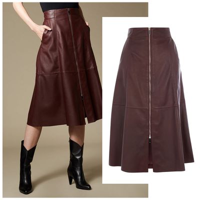 Midi Leather Skirt, £299