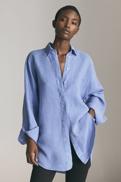 100% Linen Oversized Blouse from Massimo Dutti