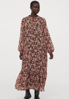 Puff-Sleeved Chiffon Dress from H&M