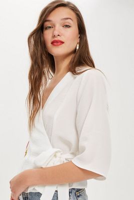 Belted Wrap Kimono Blouse from Topshop