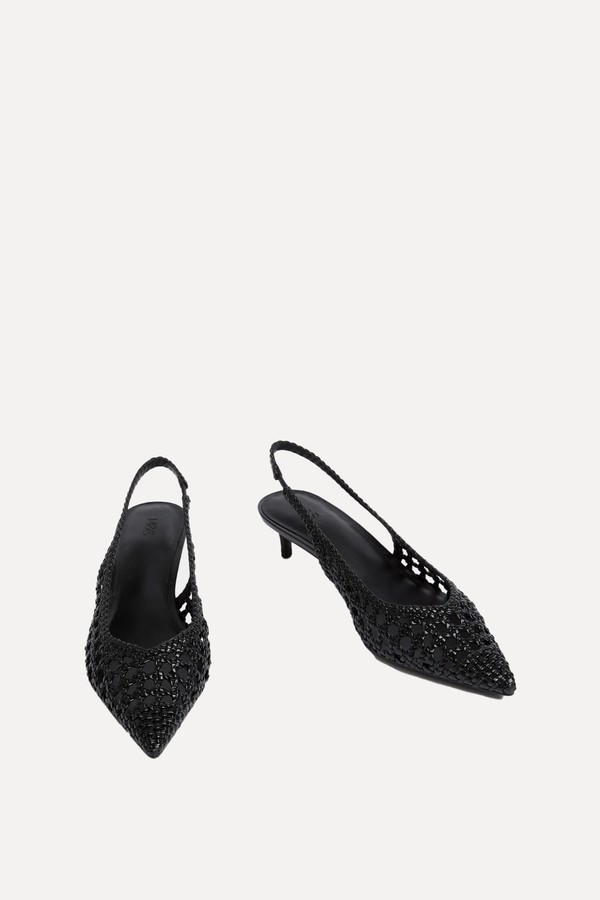 Woven Kitten Heel Slingback Shoes from Marks & Spencer