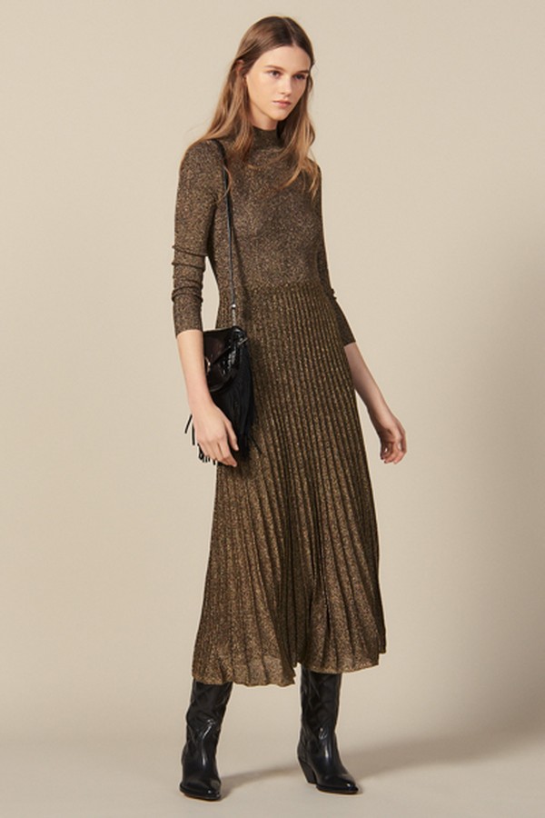 Long Lurex Knit Dress