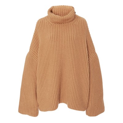 Oversized Rib-Knit Turtleneck Top from Nanushka