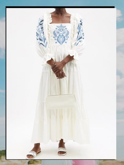 Daphne Broderie-Anglaise Cotton Maxi Dress from Lug Von Siga