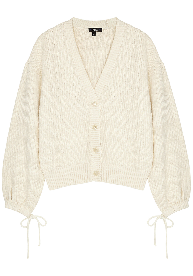 Bougainvillea Cream Textured-Knit Cardigan from Paige