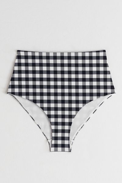 High Waisted Gingham Bikini Briefs