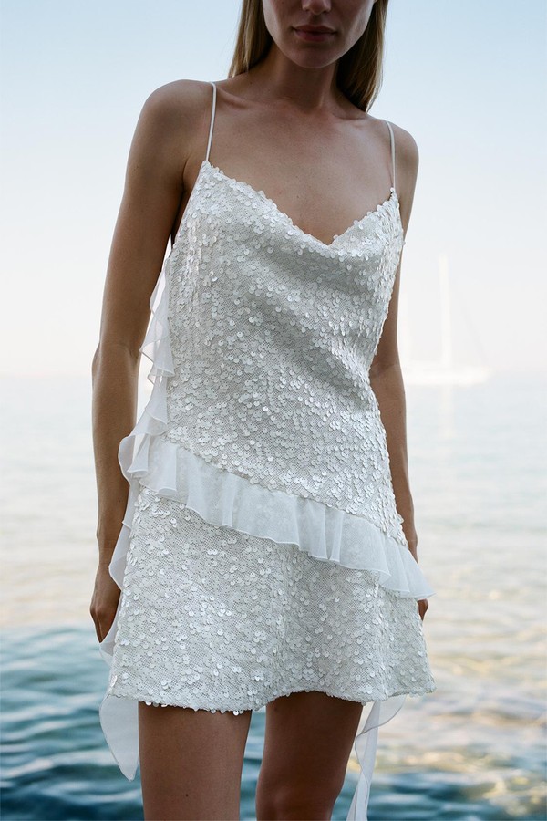 Sequinned Ruffle Mini Dress from Zara