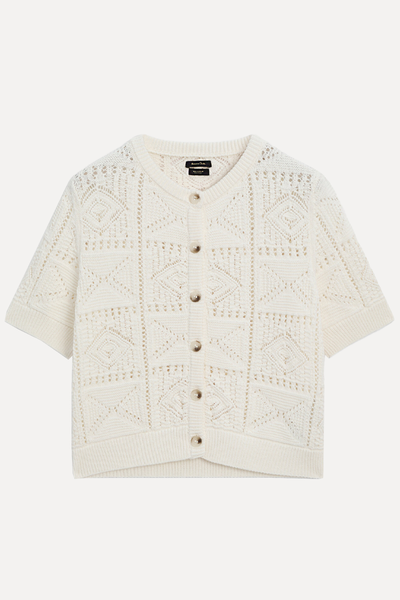 Short Sleeve Open-Knit Cardigan  from Massimo Dutti