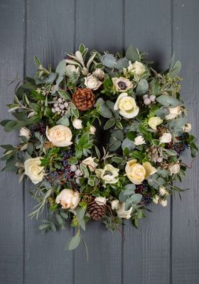 Nordic Christmas Rose Door Wreath