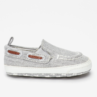 Grey Pram Slip-On Boat Shoes (0-24mths)