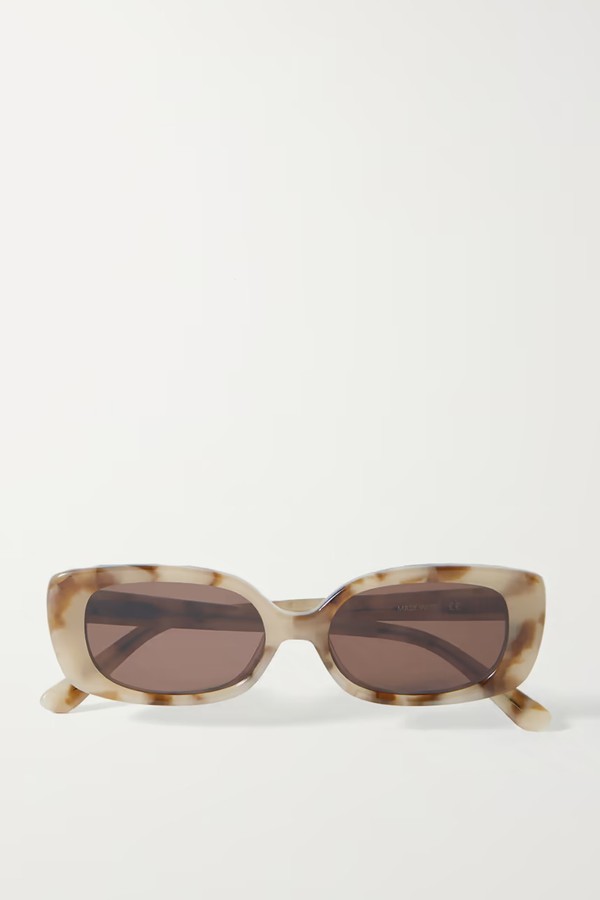 Zou Bisou Rectangular-Frame Tortoiseshell Acetate Sunglasses from Velvet Canyon